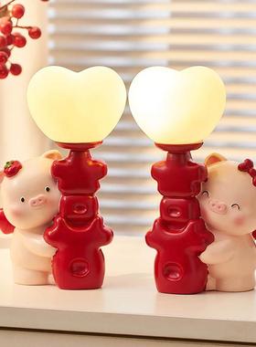 台灯床头灯结婚长明灯一对婚房陪嫁家用新婚礼物订婚送新娘朋友