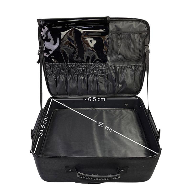 彩妆婚礼跟妆化妆箱拉杆纹绣美甲工具箱牛津布尼龙万向轮大拉杆箱 - 图1