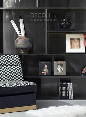 邸高家居售楼处新中式红色马摆件样板房间玄关装饰品搭配花器果盘