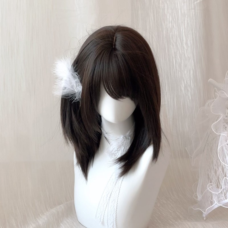 【有村架纯】短发假发女高层次斜刘海锁骨发日系Lolita整顶全头套 - 图0