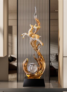 风生水起入户玄关装饰摆饰轻奢高档客厅招财电视柜酒柜壁龛装饰品