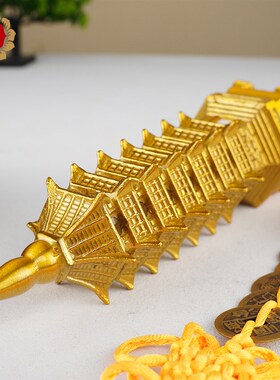 文昌塔纯黄铜7层的铜质七层文昌塔全黄铜制学生书桌书房卧室摆件