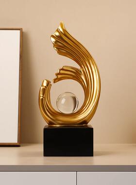 贝汉美风生水起摆件办公室客厅玄关轻奢高档酒柜装饰乔迁新居礼物