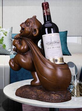 创意红酒架摆件生肖猴现代简约酒柜装饰品客厅电视柜玄关收纳摆件