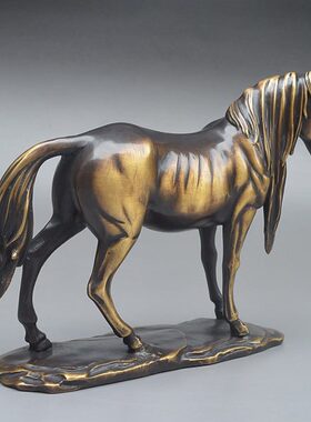 纯铜仿古生肖马到成功摆件办公室客厅博物架装饰招财摆设工艺礼品