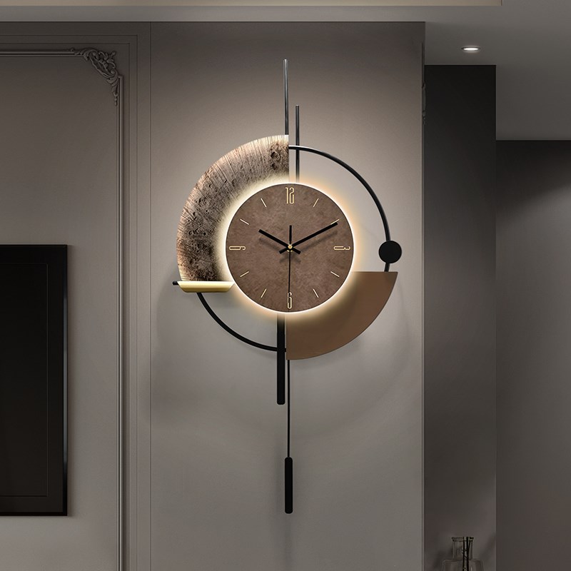 2025新款客厅格栅时钟挂墙现代简约钟表挂钟高级感家用挂表 - 图1