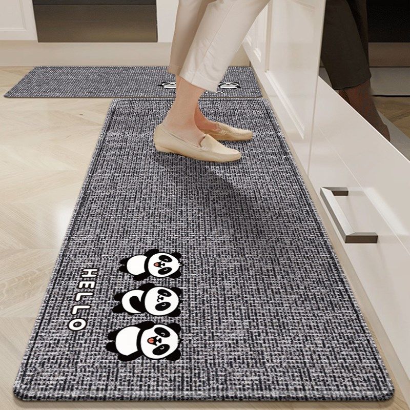 Kitchen floor mat, non-slip, anti-oil, wipeable, wash-free, water-absorbing and oil-absorbing special foot mat 2025 new floor carpet