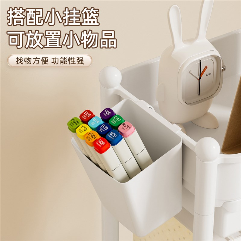 零食置物架落地多层塑料菜篮子可移动多功能厨房夹缝小推车收纳柜 - 图3