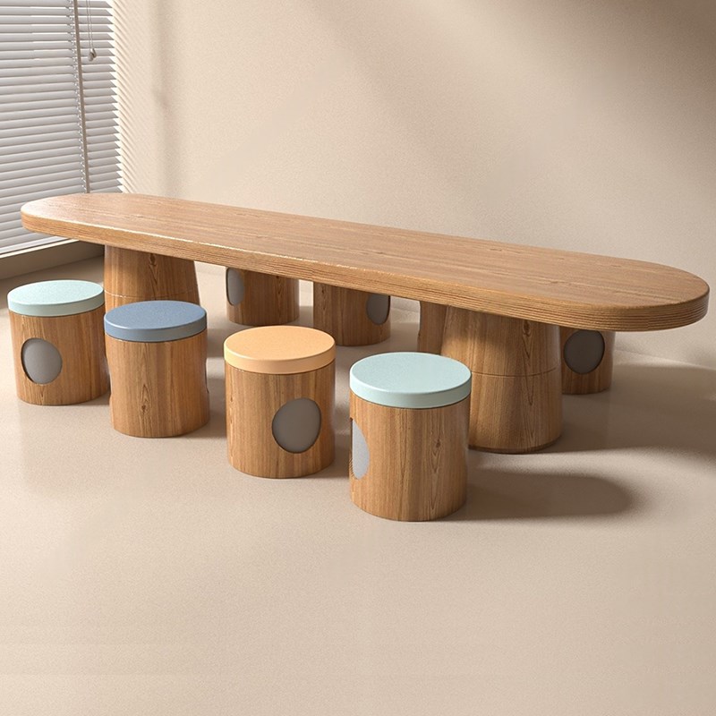 Children's table and chair combination set kindergarten toy table baby learning desk desk overhead layer handmade table