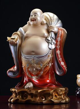 纯铜弥勒佛佛像大肚笑佛布袋笑面佛和尚家居客厅招财弥勒菩萨摆件