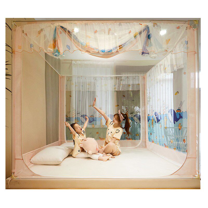 2023新款蚊帐家用免安装支架宝宝防摔儿童加密加厚卧室蒙古包围栏,淘宝优惠券,粉丝福利购,淘宝优惠卷