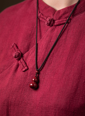 福一方朱砂葫芦挂件男女项链小吊坠手机链车钥匙扣挂饰品创意礼物