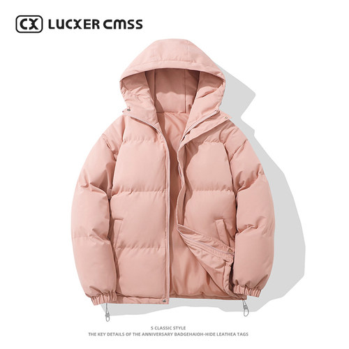 LUKER CMSS秋冬款上衣情侣款百搭棉服外套连帽防微水锁温保暖棉衣 - 图2