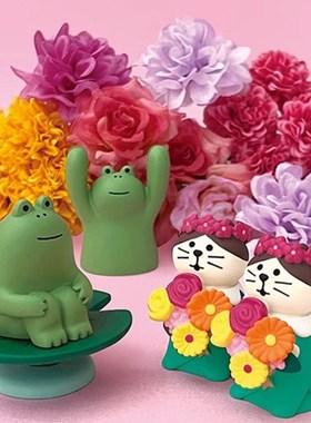 可爱生日礼物动物氛围小摆件树脂日系办公桌V面装饰好礼品