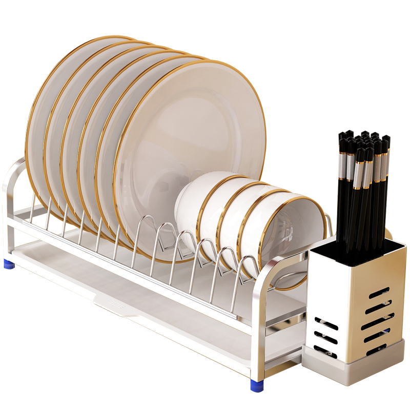 厨房304不锈钢置物架台面碗盘B收纳架多功能洗碗架放碗碟架沥水架 - 图3