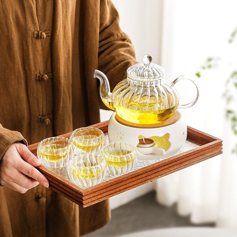 暖茶壶蜡烛加热茶具一人煮茶炉美容院餐厅玻璃养生花茶壶茶杯套装,淘宝优惠券,粉丝福利购,淘宝优惠卷
