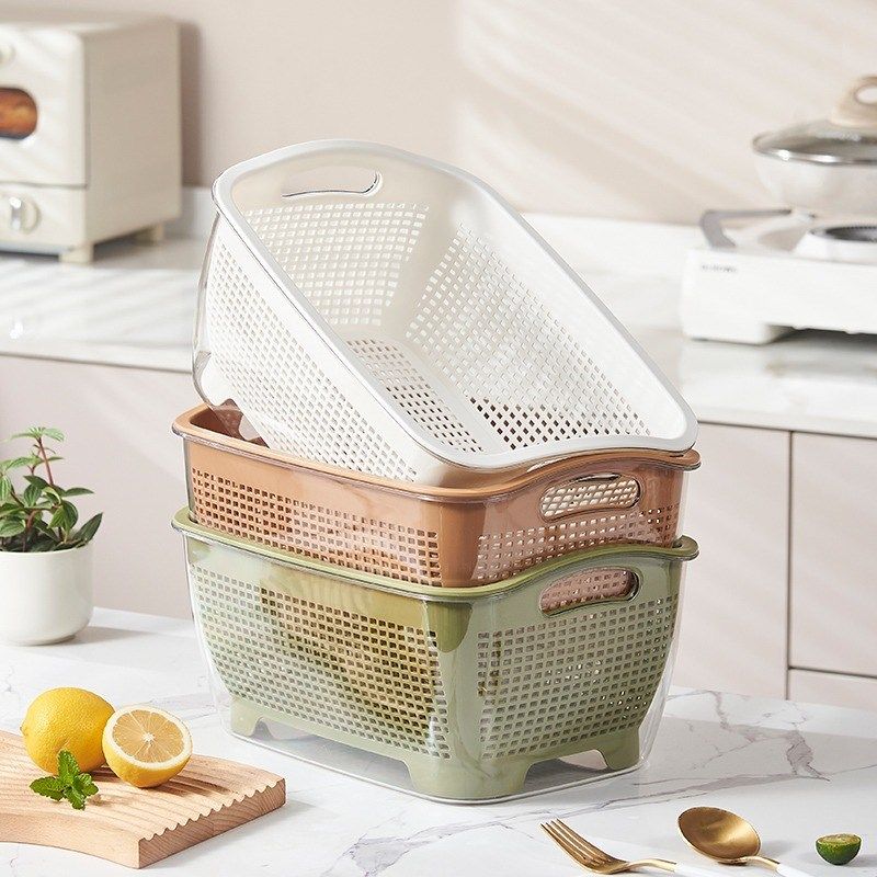 沥水篮水果盘洗菜淘米滤水蓝厨房洗菜H盆漏家用厨房多功能洗菜篓,淘宝优惠券,粉丝福利购,淘宝优惠卷