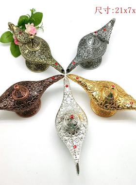 时尚现代家居摆件21cm阿拉丁神灯彩锡金属工艺品摆件招财摆件包邮