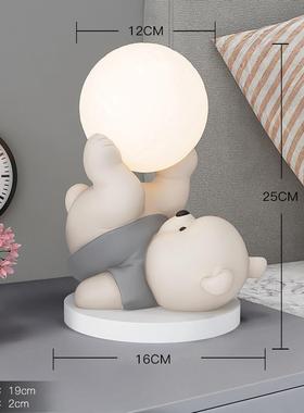 卡通熊摆件家居饰品客厅卧室床头柜小夜灯儿童房书桌台灯生日礼物