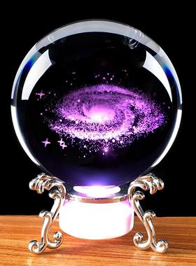 个性定制水晶球彩灯装饰电视柜家居桌面简约摆件送人自用玄关礼物