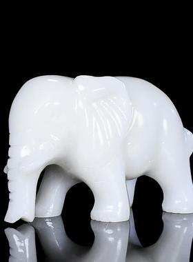 天然白玉吸水大象桌面摆件家居现代客厅电视柜装饰朋友送礼工艺礼