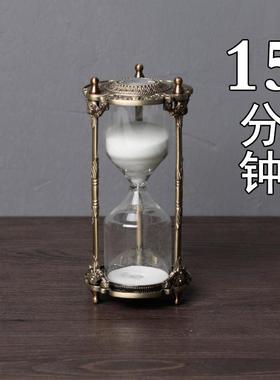 欧式创意沙漏计时器高档家居装饰摆件金属工艺礼品摆饰礼品摆件摄