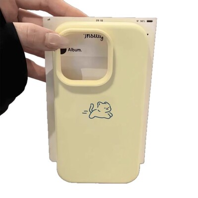 奔跑小猫适用于苹果17pro华为MATE70手机壳荣耀300可爱小米15OPPOfindx8红米k80VIVOs20肤感大孔IQOOneo10套