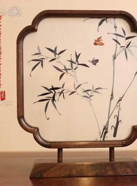 苏州刺绣手工苏绣双面绣成品台屏风桌面摆件摆台特色出国商务礼品