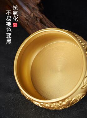纯黄铜聚宝盆装饰品客厅入口家米筒店前台存钱罐开幕乔迁礼物