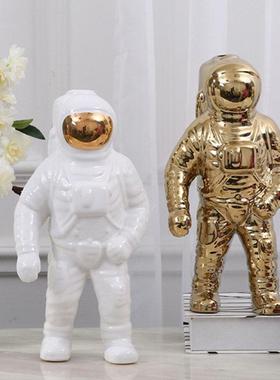 ins网红家居太空人花瓶宇航员摆件花器花插 创意北欧桌面饰品