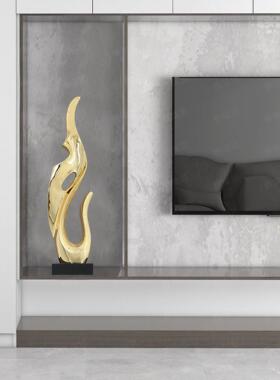 旺火现代电镀树脂雕塑摆件装饰品客厅玄关样板间酒店大厅创意摆设