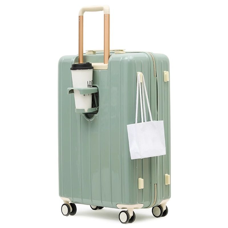 双层防爆拉链款行李箱2025新款拉杆箱女20寸小型登机多功能密码箱,淘宝优惠券,粉丝福利购,淘宝优惠卷