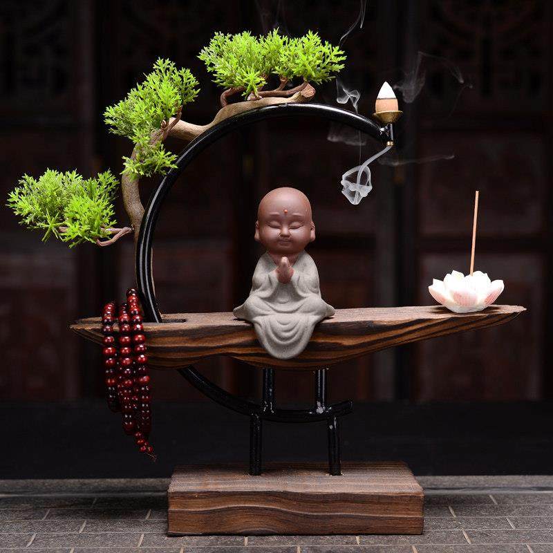 新中国风家禅宗小和尚装饰品客厅茶室书房办公室陶瓷小和尚软装饰,淘宝优惠券,粉丝福利购,淘宝优惠卷