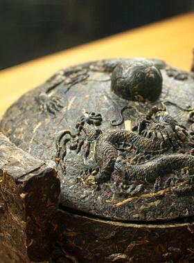 中式普洱工艺茶鼎摆件创意茶雕办公室桌面酒柜装饰品商务开业礼品