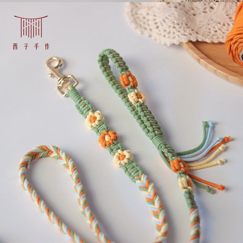 宠物牵引带猫狗牵引绳遛狗遛猫防丢绳手工编织棉绳材质diy材料,淘宝优惠券,粉丝福利购,淘宝优惠卷