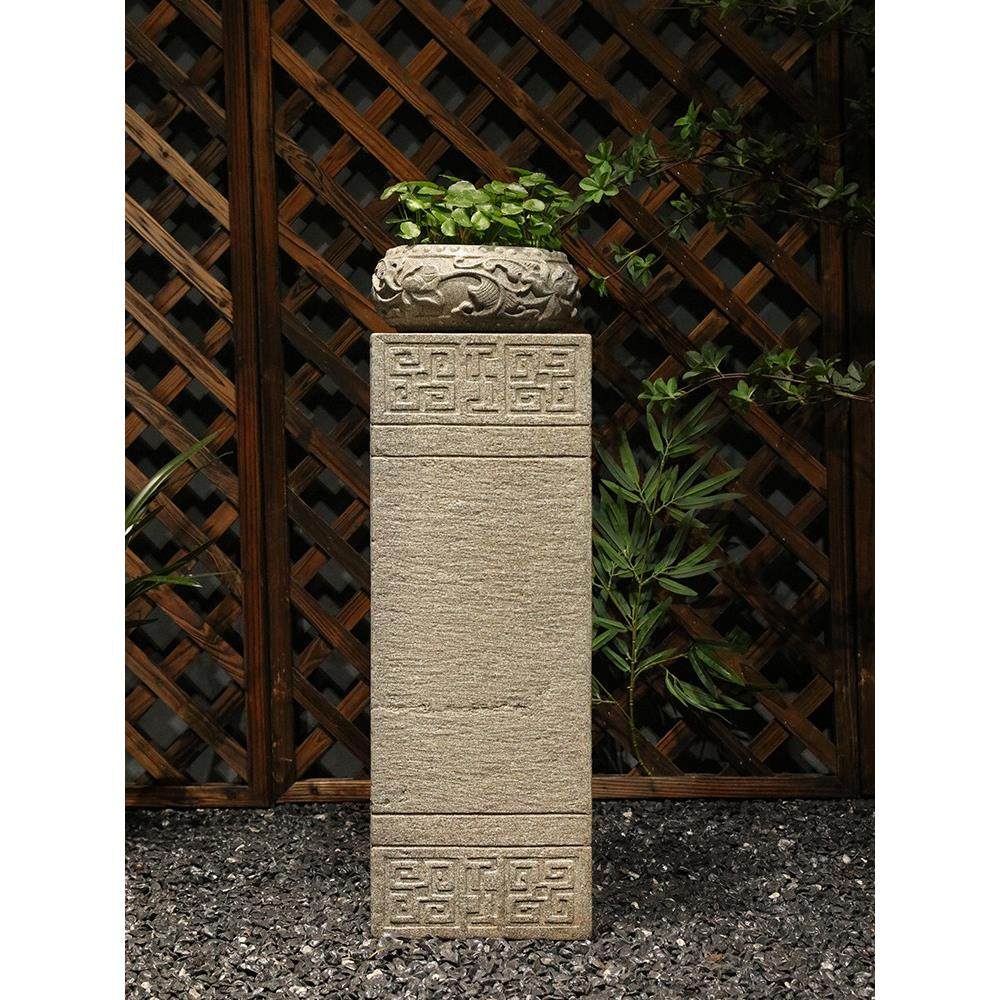 新中式玄关装饰摆件仿石柱底座客厅办公室复古展示台花园盆景花架,淘宝优惠券,粉丝福利购,淘宝优惠卷