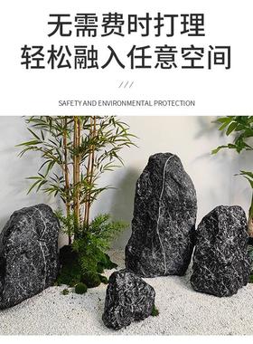 户外造景黑山石中式室内玄关庭院别墅样品屋展示中心酒店草坪彷真