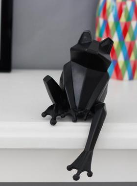 北欧折纸树脂青蛙动物摆件工艺品 客厅电视柜酒柜玄关装饰品摆设