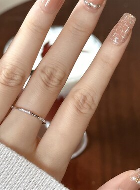 因缺斯汀【零星闪烁】金银两色镶钻戒指小众开口素戒女百搭气质