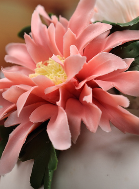 东方泥土 高档陶瓷花摆件 家居客厅电视柜装饰乔迁礼品/百花齐放