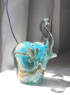 玻璃大象手工琉璃艺术品北欧风格家居装饰动物摆件创意吉象小礼物