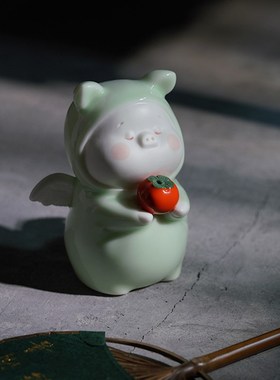 小猪诸事大吉陶瓷摆件可爱禅意招财家居饰品桌面工艺品生肖送礼物