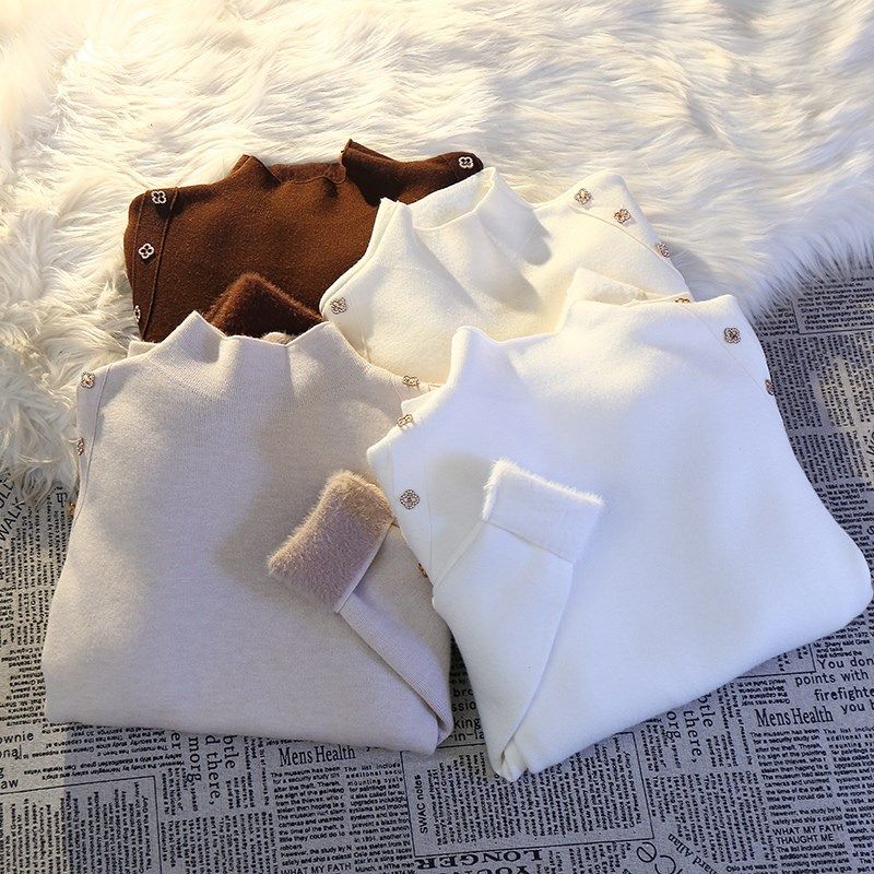 加厚一体绒内搭毛衣女秋冬季2025新款设计感半高领打底针织衫上衣,淘宝优惠券,粉丝福利购,淘宝优惠卷