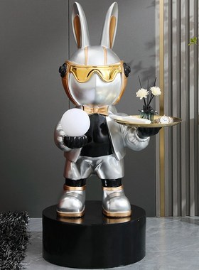 大型落地太空兔客厅沙发旁玄关进门装饰摆件酒店服装店网红软装