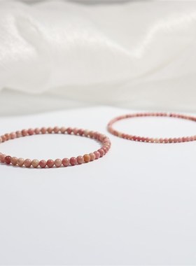 阿根廷天然红纹石手链女招桃花蔷薇石细手串送闺蜜礼物高级感饰品