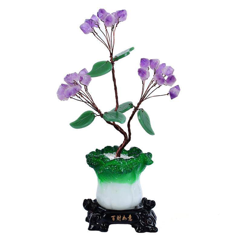 百财如意天然紫水晶招财树中式家居客厅玄关公司前台装饰礼品摆件,淘宝优惠券,粉丝福利购,淘宝优惠卷