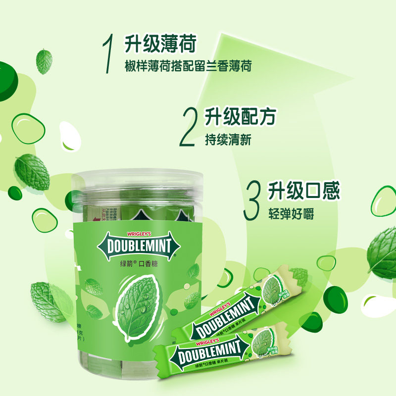 绿箭薄荷口香糖条装100片箭牌薄荷糖清凉清口接吻糖果清新口气新,淘宝优惠券,粉丝福利购,淘宝优惠卷