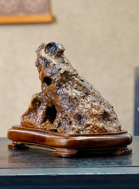 顶爷奇石原石靠山收藏戈壁石摆件