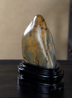 顶爷奇石原石和田青花籽料摆件