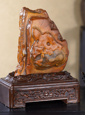 顶爷奇石原石靠山石装饰收藏摆件